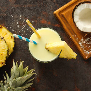 Fresh summer cocktail pina colada, fresh summer drink concept